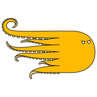 🐙 octopus, cartoon, sea creature, animal, marine life, tentacles, orange telegram sticker