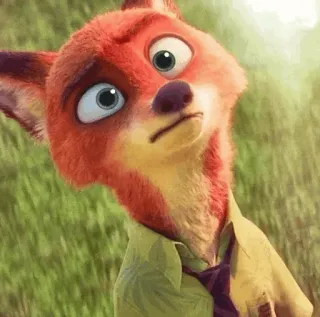 🦊 Nick Wilde Zootopia fuchs, cartoon, lustig, enttäuscht, tier, zoomania, figur telegram sticker