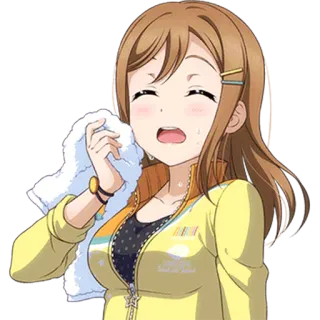 😓 Hanayo Koizumi Love Live! anime, hanayo koizumi, love live, idol, cute, sweat, towel telegram sticker