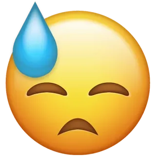 😓 emoji, worried, face, sweat, concern whatsapp sticker