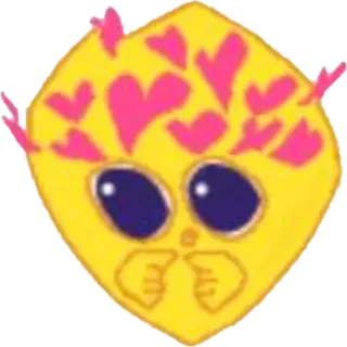 🥰 carino, cartone animato, cuore, giallo, personaggio, dolce, amore whatsapp sticker