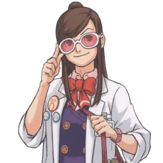 😎 女性, 科学者, メガネ, 白衣, キャラクター telegram sticker
