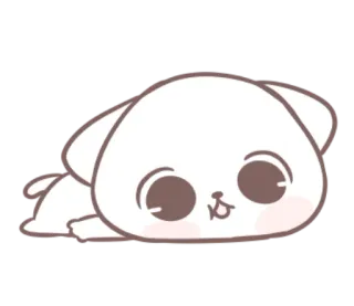 🐱 可爱, 狗, 小狗, 动物, 躺着, 卡通 telegram sticker