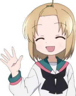 👋 Anime, Dibujos animados, Ola, Chica, Personaje whatsapp sticker