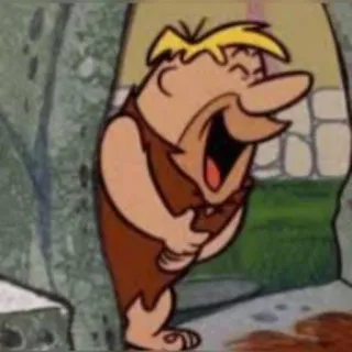 😂 Barney Rubble The Flintstones バーニー・ラブル, 原始家族フリントストーン, アニメ, キャラクター, 笑顔, 笑い telegram sticker