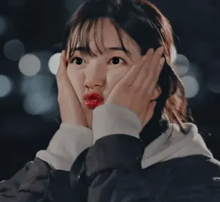 🤪 mujer, cara, coreana, asiática, linda, retrato whatsapp sticker