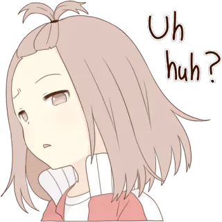 🙄 Uh huh? Anime Mädchen, Ausdruck, Casual, Verwirrt, Frage whatsapp sticker