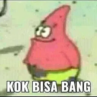 👍 Patrick Star SpongeBob SquarePants KOK BISA BANG 뚱이, 스폰지밥, 만화, 밈 telegram sticker