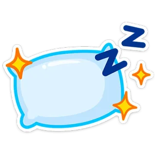 ⭐ Z Kissen, Schlaf, zzz, Cartoon, Nickerchen, Ruhe, Traum telegram sticker