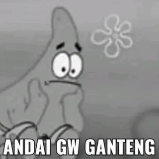 🙁 Patrick Star Spongebob Squarepants ANDAI GW GANTENG patrick, stella, spongebob, cartone animato, triste, sognando telegram sticker