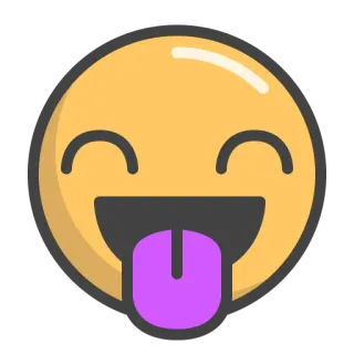 😛 Emoji, Smiley, Visage, Langue, Drôle, Expression telegram sticker