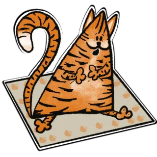 😮 kot, kreskówka, pomarańczowy, zwierzę, śmieszne telegram sticker