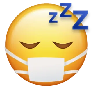 😴 ZZZ tidur, emoji, masker wajah, sakit, zzz whatsapp sticker