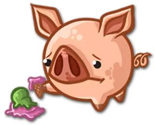 🍦 porco, desenho animado, sorvete, triste, fofo telegram sticker