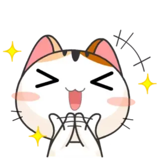 😃 猫, ハッピー, 可愛い, かわいい, 絵文字, ステッカー telegram sticker