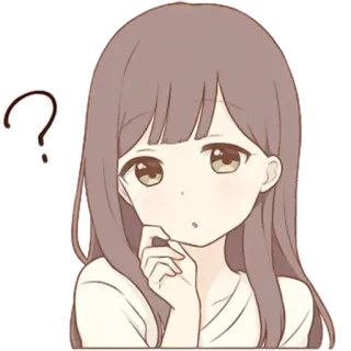 ❔ Frage, verwirrt, denken, Mädchen, Anime, Cartoon whatsapp sticker