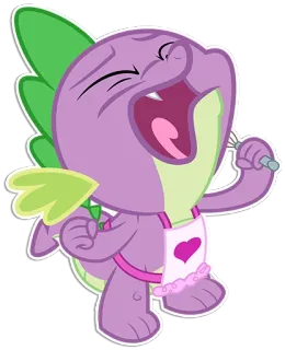 😫 Spike My Little Pony cartoon, dragon, cooking, apron, spike, cute telegram sticker