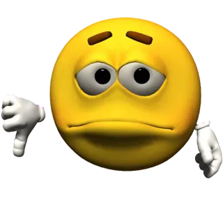 👎 Pollice verso, Emoji, Triste, Non mi piace, Giallo telegram sticker