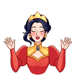 🙌 princess, queen, royal, crown, cartoon, woman telegram sticker