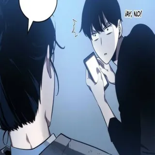 🤔 AY, NO! anime, shocked, phone, manga whatsapp sticker