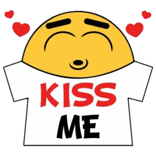 😘 KISS ME поцелуй, сердечки, мультфильм, эмодзи, любовь, нежность telegram sticker