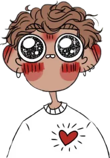 😍 cartoon, anime, illustration, character, digital art, heart, artwork telegram sticker