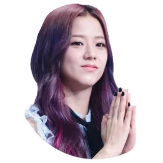🙏 Jisoo Jisoo, K-pop, zangeres, beroemdheid, vrouw, paars haar telegram sticker