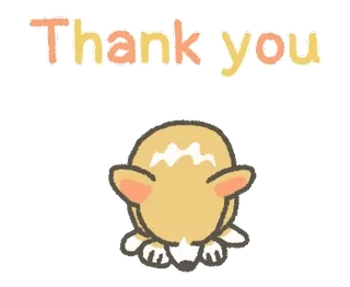 🤝 Thank you bedankt, hond, corgi, lief, dier whatsapp sticker
