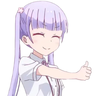 👍 Anime, Garota, Polegar para cima, Fofo, Ilustração telegram sticker