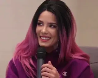 🍒 Halsey cantora, cabelo rosa, mulher, celebridade, músico, estrela pop whatsapp sticker