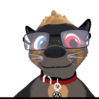 😡 Furry, Loutre, Anthropomorphe, Cartoon, Lunettes, Animal, Personnage whatsapp sticker