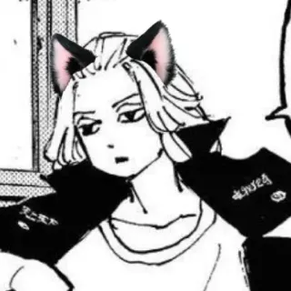 😒 anime, cat ears, manga, character whatsapp sticker