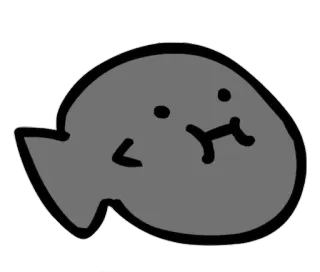 😑 foca, animal, fofo, desenho animado, peixe whatsapp sticker