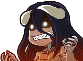 😠 Albedo Overlord Anime, Iblis, Overlord, Albedo, Marah, Stiker telegram sticker