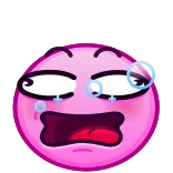 🥴 emoticon, expression, face, cartoon, sticker, pink, surprised telegram sticker