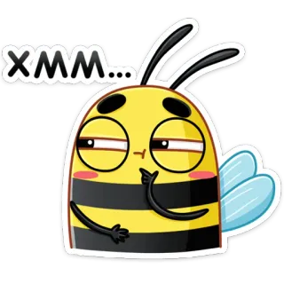 🤔 XMM... 蜂, 昆虫, かわいい, 漫画, 面白い, 動物 telegram sticker