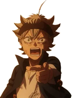 😡 Asta Black Clover 애니메이션, 만화, 블랙 클로버, 아스타, 소년, 애니메이션 캐릭터, 마법 telegram sticker