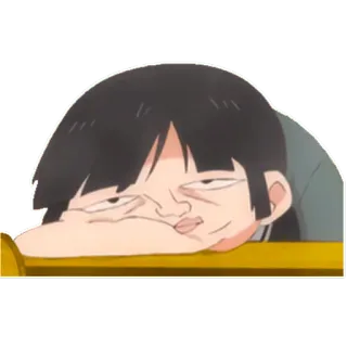 🐤 Anime, Desenho animado, Personagem, Engraçado, Rosto, Deitado telegram sticker