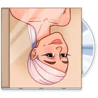 🙃 Ariana Grande cantante, pop, musica, copertina album, artista telegram sticker
