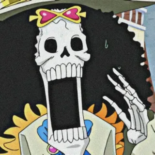💀 Brook One Piece anime, skeleton, one piece, brook telegram sticker