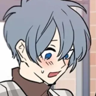 😨 动漫, 漫画, 卡通, 角色, 脸红, 害羞 whatsapp sticker