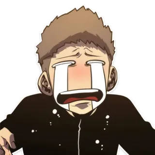 😭 cartoon, anime, sad, crying, character, expression telegram sticker