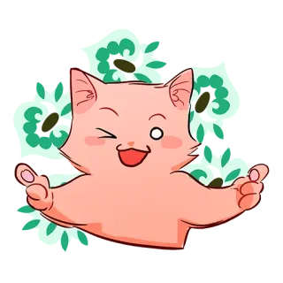😉 Katze, Tier, Sticker, zwinkernd, Cartoon, süß telegram sticker