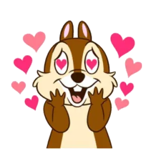 😍 Chip Dibujos animados, Ardilla listada, Amor, Corazones, Lindo, Disney, Personaje telegram sticker