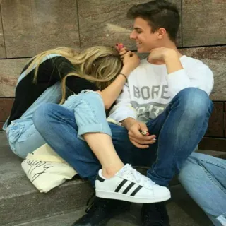 ❤ BORE couple, relation, ados, amis, décontracté, mode, jeunes telegram sticker