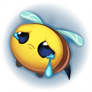 😢 벌, 슬픈, 울음, 곤충, 귀여운, 노란색 telegram sticker