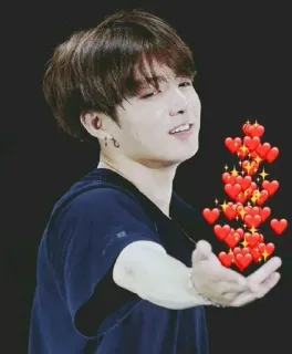 ❤️ Jungkook kpop, amor, corações, cantor, ídolo, coreano telegram sticker