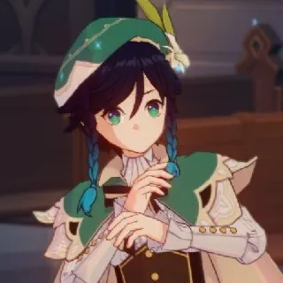 😧 Venti Genshin Impact Anime, Game, Bujangga, Hijau, Venti whatsapp sticker