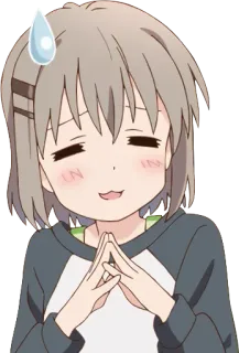 😅 Anime, Cô gái, Giọt mồ hôi, Lo lắng, Kawaii telegram sticker