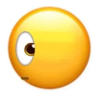 😬 emoji, eye, face, expression, yellow whatsapp sticker